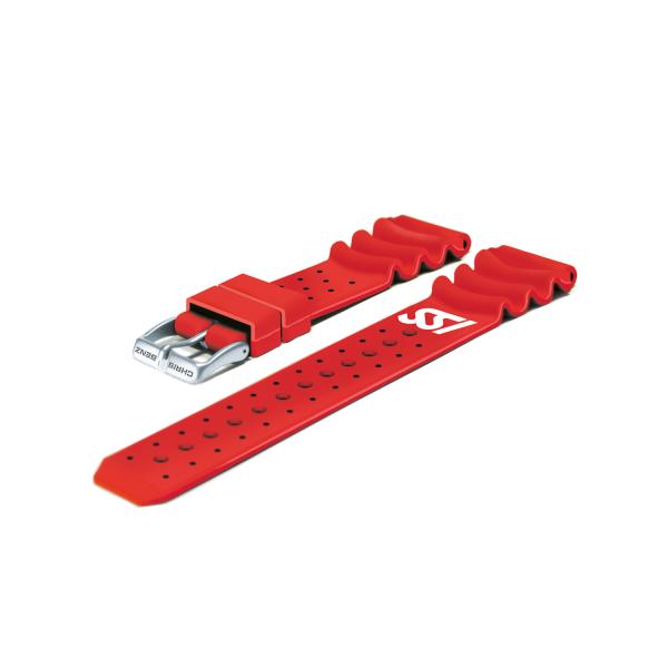 red rubber strap